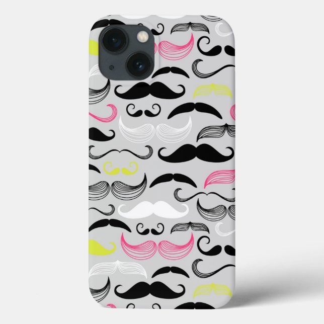 Moustache pattern, retro style Case-Mate iPhone case (Back)