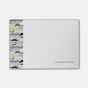 Moustache pattern, retro style post-it notes