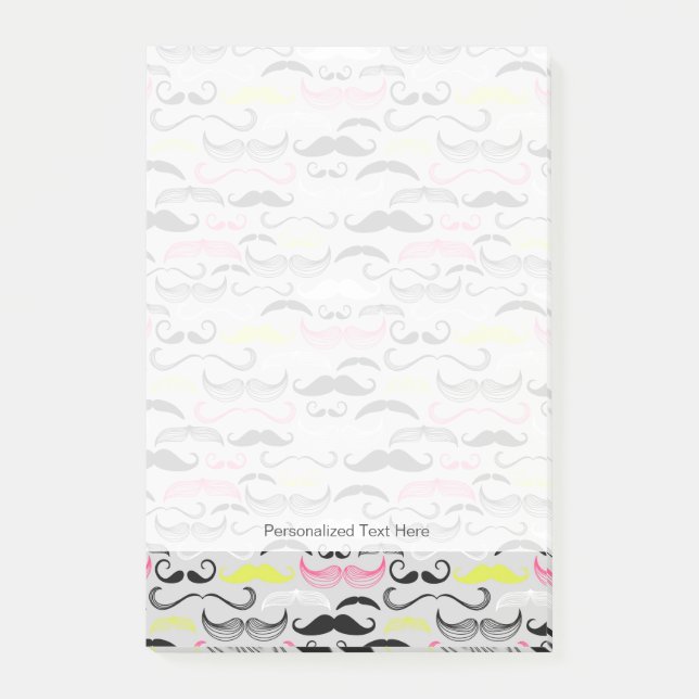Moustache pattern, retro style post-it notes (Front)