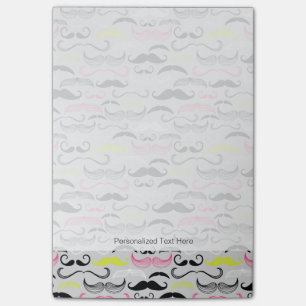 Moustache pattern, retro style post-it notes