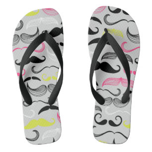 Moustache pattern, retro style thongs