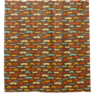 Moustache pattern shower curtain