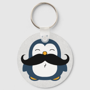Moustache Penguin Key Ring