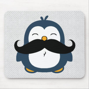 Moustache Penguin Mouse Pad