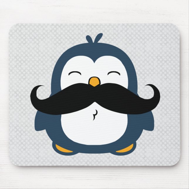 Moustache Penguin Mouse Pad (Front)