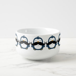 Moustache Penguin Soup Mug
