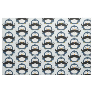 Moustache Penguin Trend Pattern Fabric