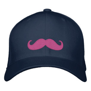 Moustache PINK Embroidered Hat