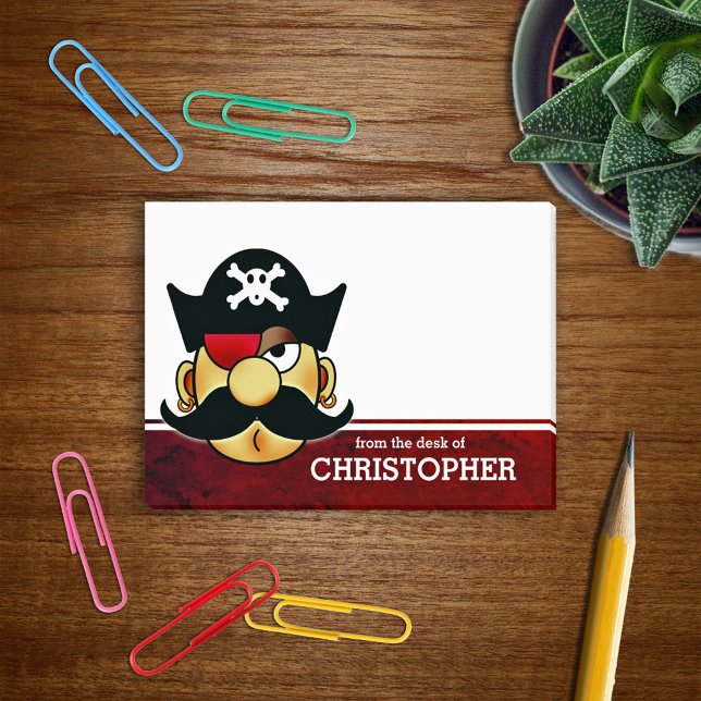 Moustache Pirate Personalised Post-it Notes (Creator Uploaded)