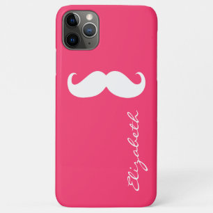 Moustache Plain Hot Pink Background iPhone 11 Pro Max Case