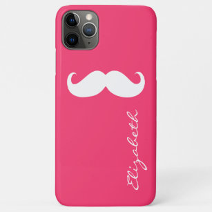 Moustache Plain Hot Pink Background Case-Mate iPhone Case