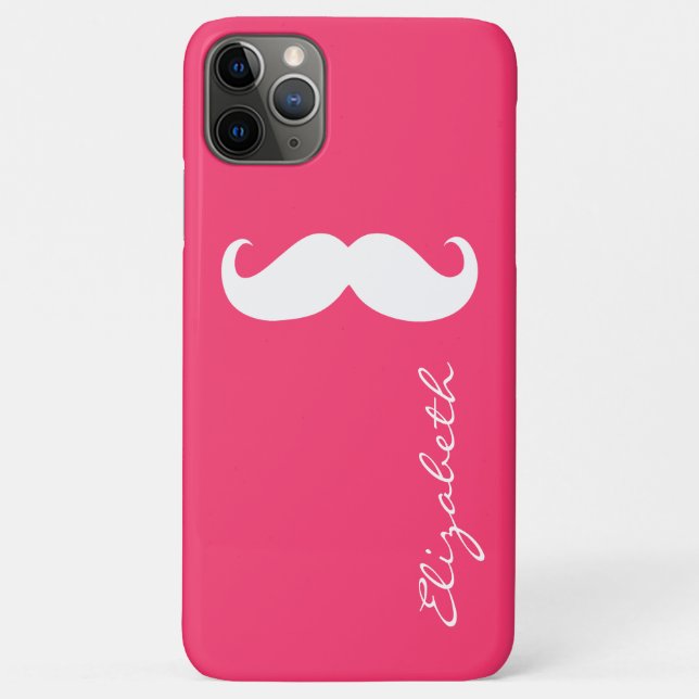 Moustache Plain Hot Pink Background Case-Mate iPhone Case (Back)