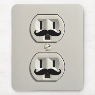 Moustache power outlet mouse pad