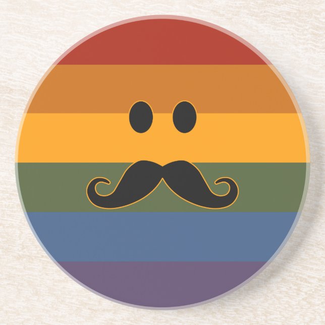 Moustache Pride custom coaster (Front)