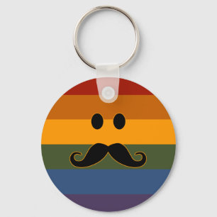 Moustache Pride custom key chain