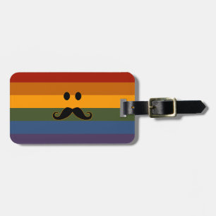 Moustache Pride custom luggage tag