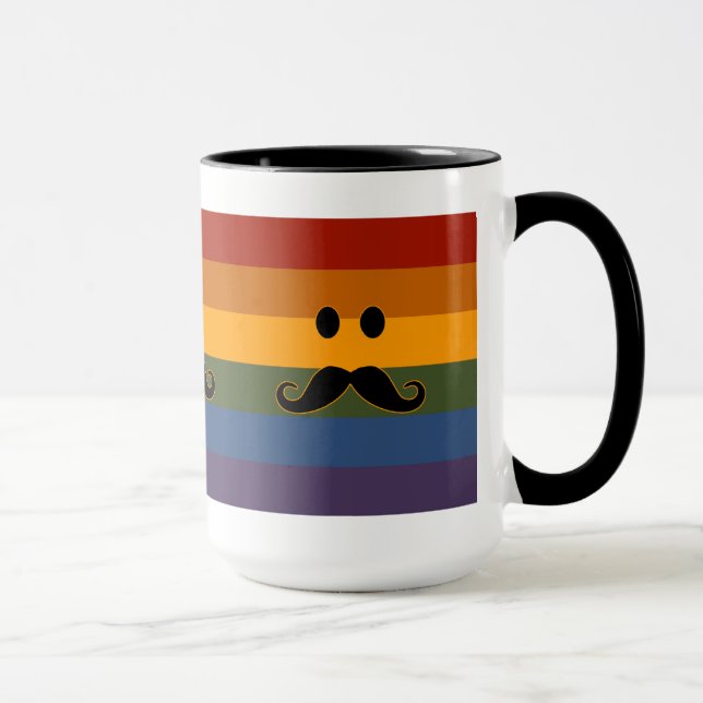 Moustache Pride custom mug - choose style (Right)