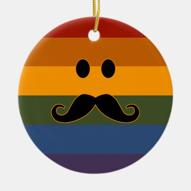 Moustache Pride custom ornament (Front)