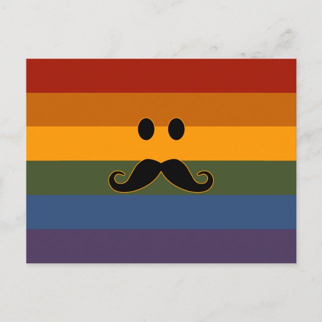 Moustache Pride custom postcard (Front)