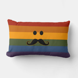 Moustache Pride custom throw pillow