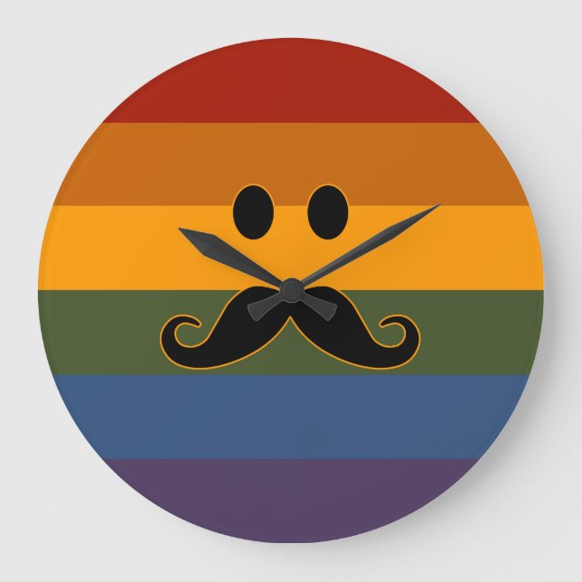 Moustache Pride custom wall clock (Front)