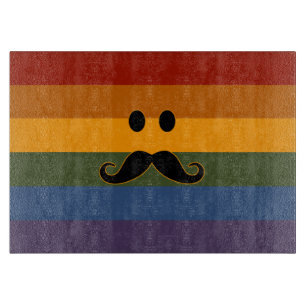 Moustache Pride cutting board