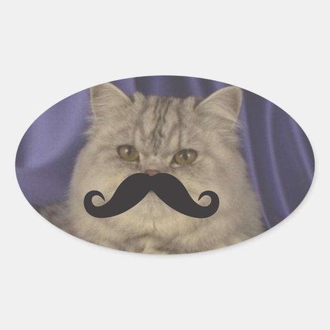 Moustache Qpc Template Oval Sticker (Front)