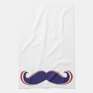 Moustache - Red, White and Blue Tea Towel
