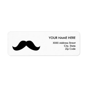 Moustache Return Address Label