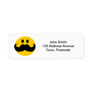 Moustache Return Address Label