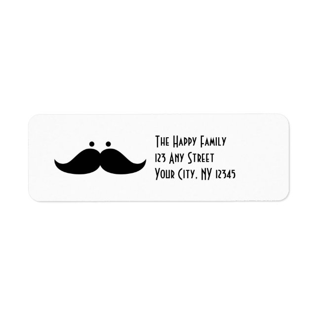 Moustache Return Address Labels Funny Moustache (Front)