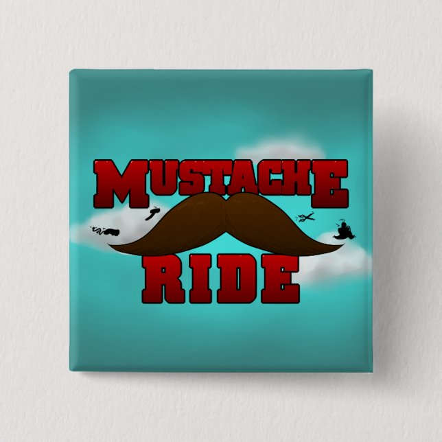 Moustache Ride 15 Cm Square Badge (Front)