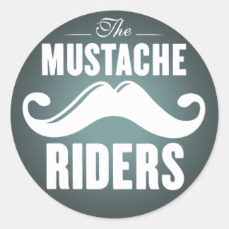 Moustache Riders Stickers- Round 3 inch Classic Round Sticker