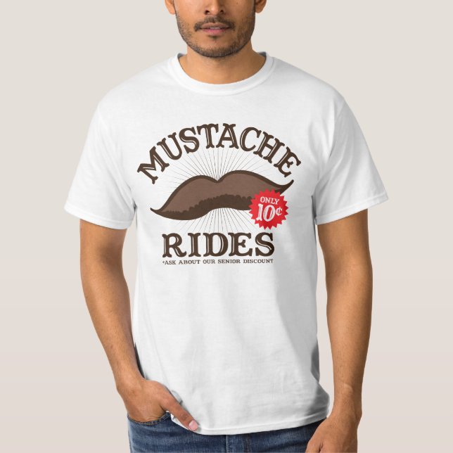 Moustache Rides T-Shirt (Front)