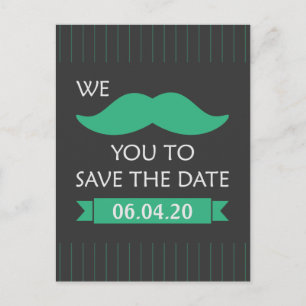 Moustache Save the Date Announcement Postcard
