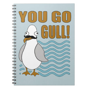 Moustache Seagull You Go Gull Notebook