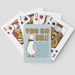 Moustache Seagull You Go Gull Playing Cards