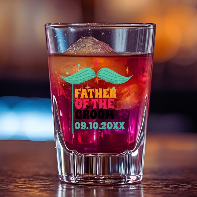 Moustache Shot Glass for Groom’s Legendary Dad (Creator Uploaded)