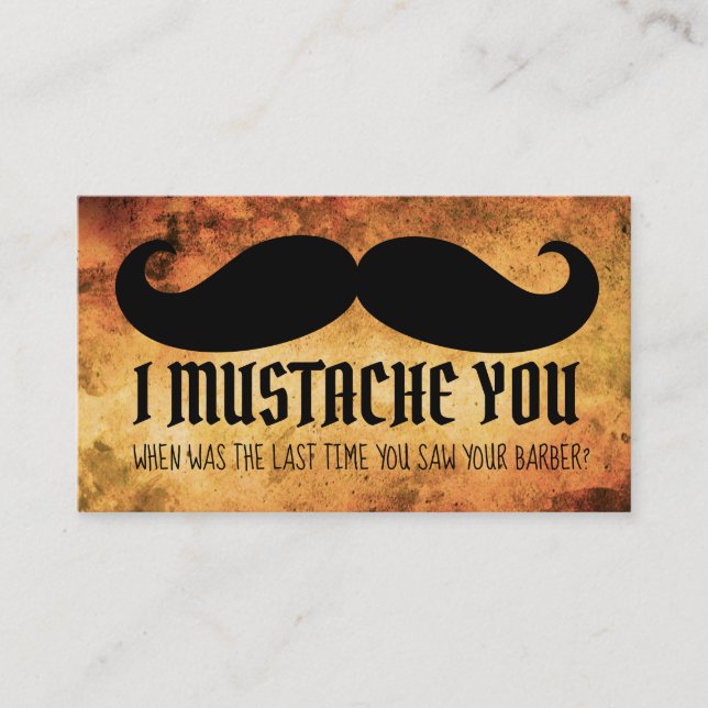 Moustache slogan Business Cards (Front)