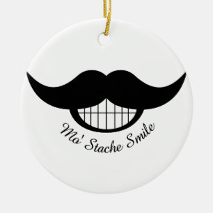Moustache Smile Ceramic Ornament