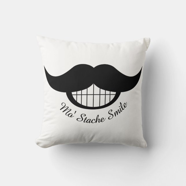 Moustache Smile Cushion (Front)