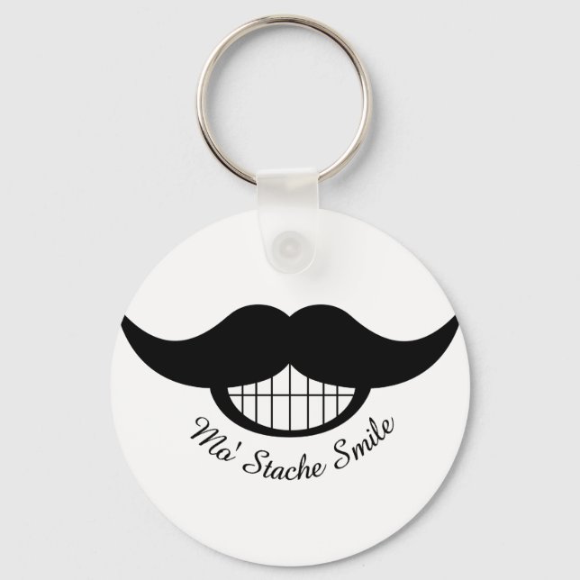 Moustache Smile Key Ring (Front)
