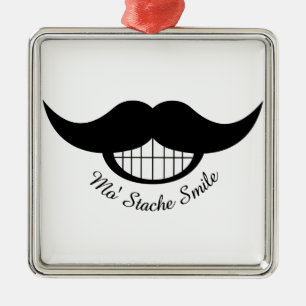 Moustache Smile Metal Ornament