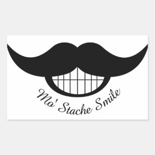 Moustache Smile Rectangular Sticker