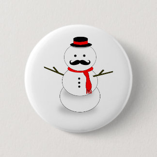 moustache snowman button