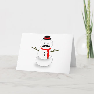 moustache snowman note card