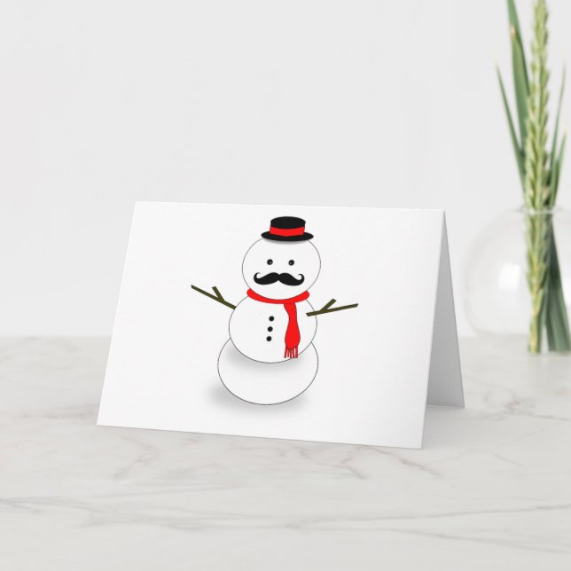 moustache snowman note card (Front)