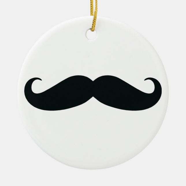 Moustache Stache Ceramic Ornament (Front)