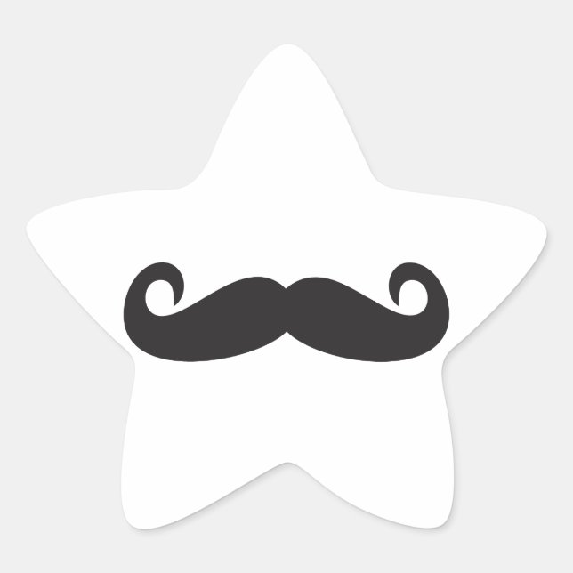 Moustache Star Sticker (Front)