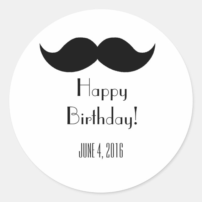 Moustache stickers- Customise Classic Round Sticker (Front)